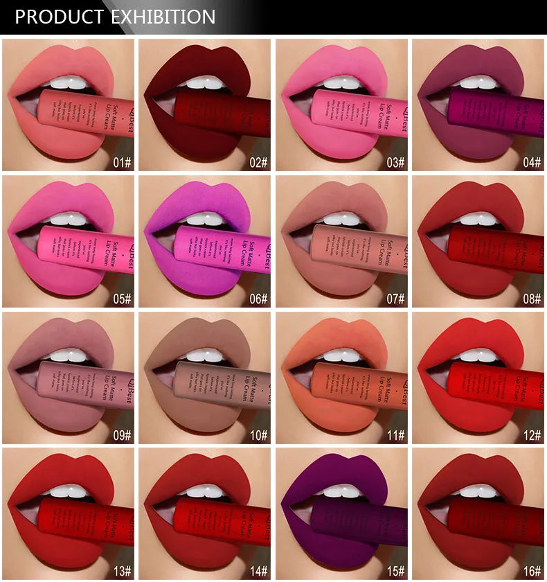 Kit de Labiales QIBEST 34 Colores — Mate, Resistente al Agua y Larga Duración