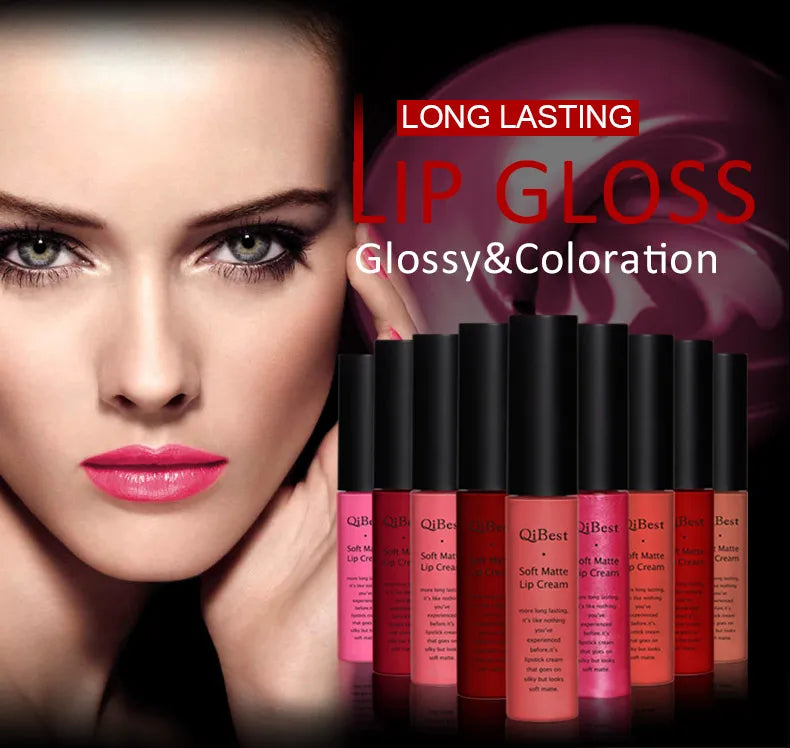 Kit de Labiales QIBEST 34 Colores — Mate, Resistente al Agua y Larga Duración