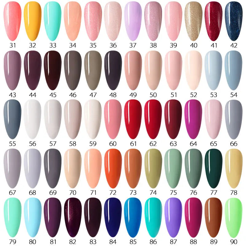 Venalisa 7.5ml Nail Gel Polish 60 Color Glitter Color Nail Varnish For Nail Art Manicure Top Coat Soak Off Enamel UV Gel Varnish