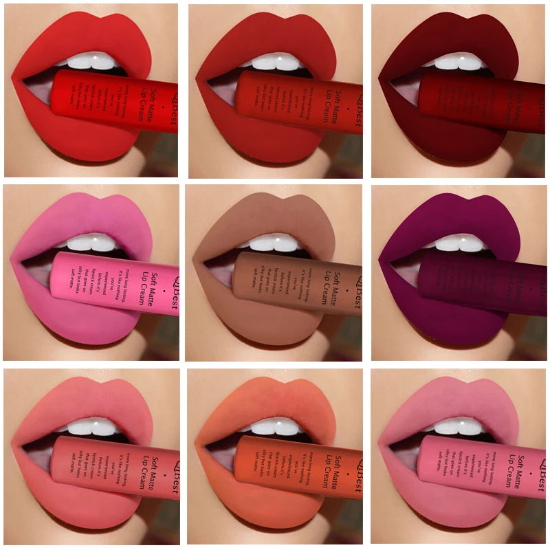 Kit de Labiales QIBEST 34 Colores — Mate, Resistente al Agua y Larga Duración