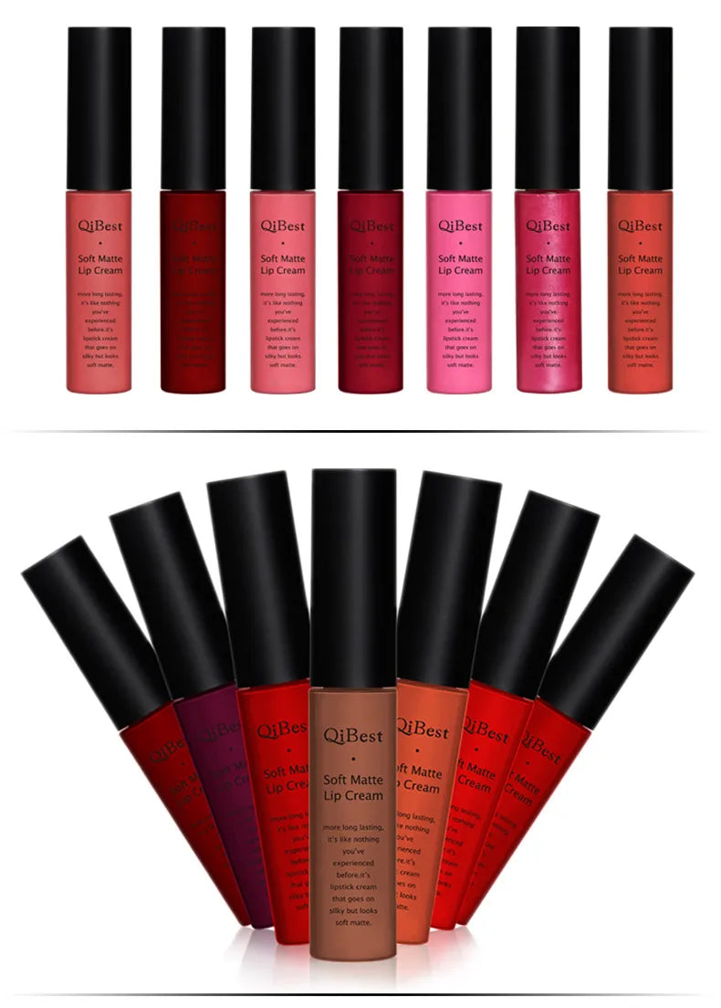 Kit de Labiales QIBEST 34 Colores — Mate, Resistente al Agua y Larga Duración