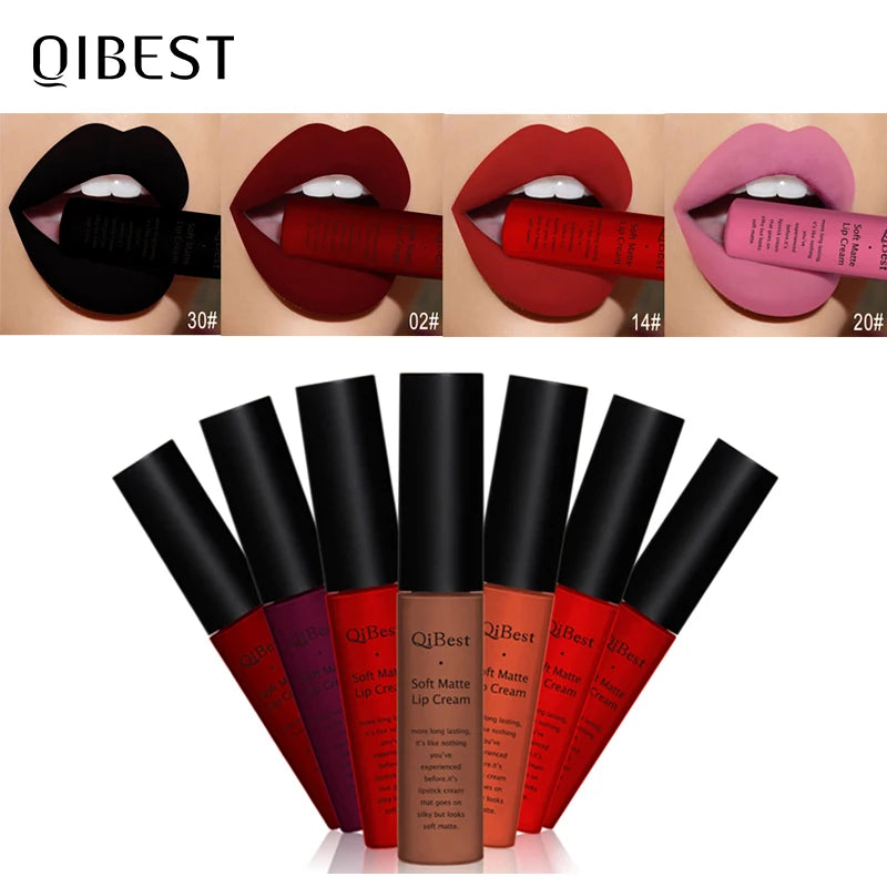 Kit de Labiales QIBEST 34 Colores — Mate, Resistente al Agua y Larga Duración