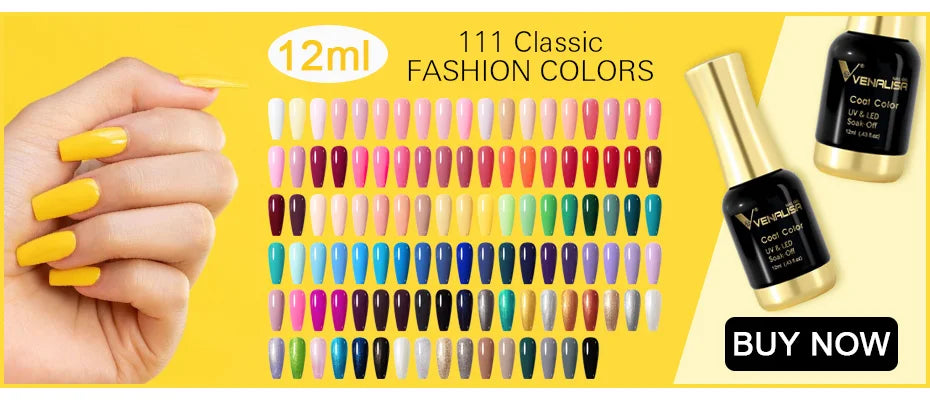 Venalisa 7.5ml Nail Gel Polish 60 Color Glitter Color Nail Varnish For Nail Art Manicure Top Coat Soak Off Enamel UV Gel Varnish
