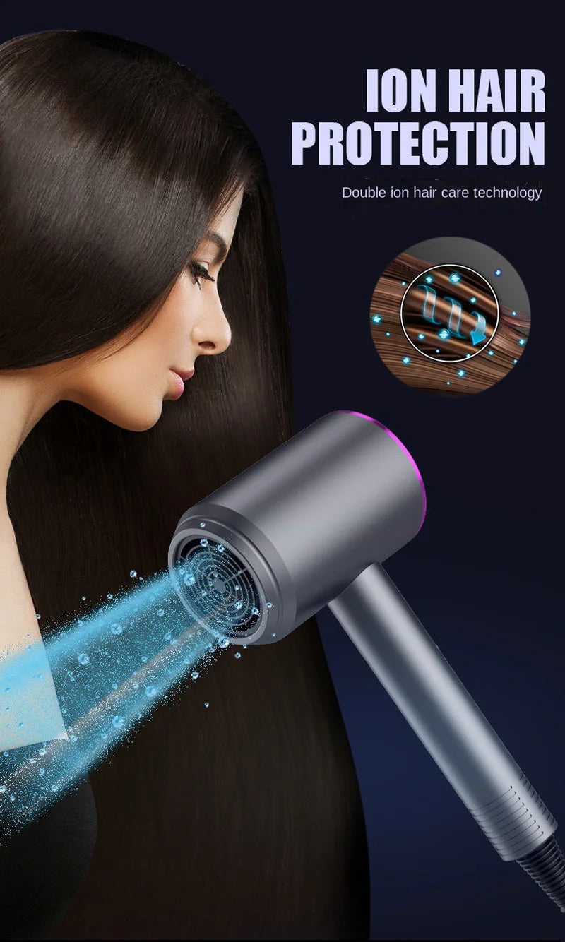 Secador de Pelo Profesional con Iones Negativos y Luz Azul