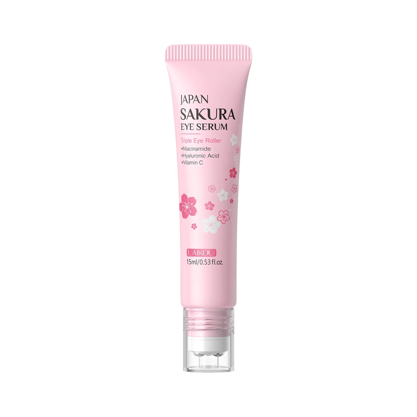 Contorno de Ojos LAIKOU Sakura con Rodillo — Antiojeras, Hidratante y Antiarrugas