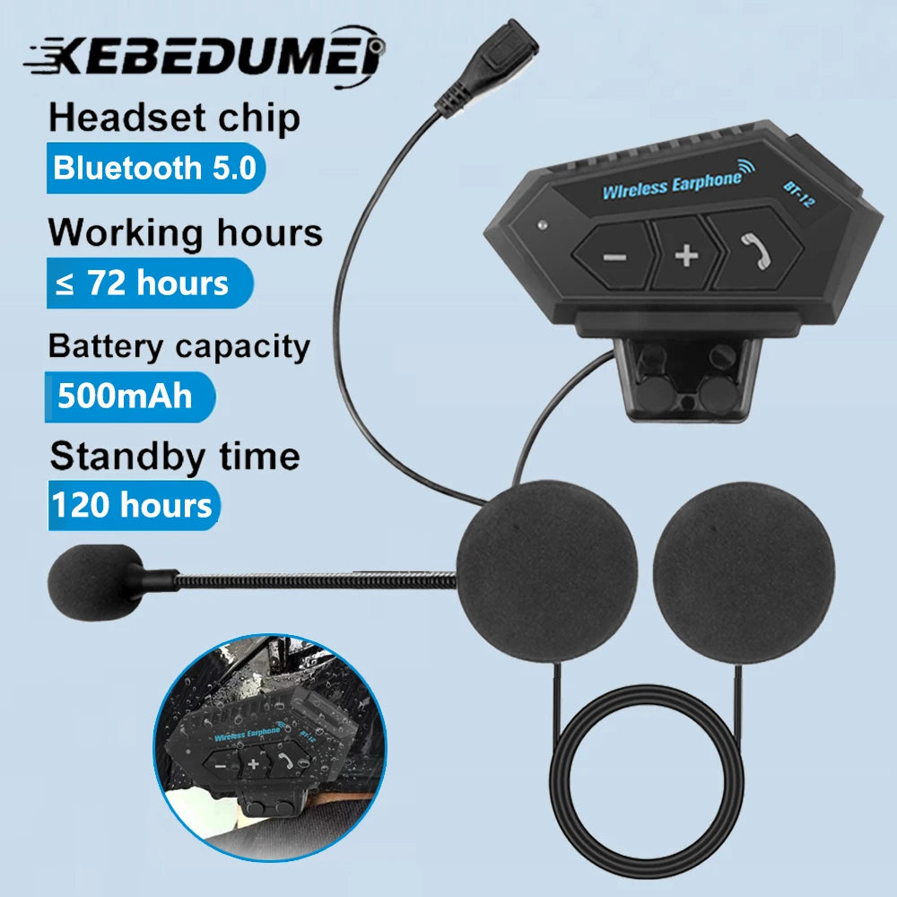 Auriculares Bluetooth para Casco de Moto BT12 con Micrófono Manos Libres