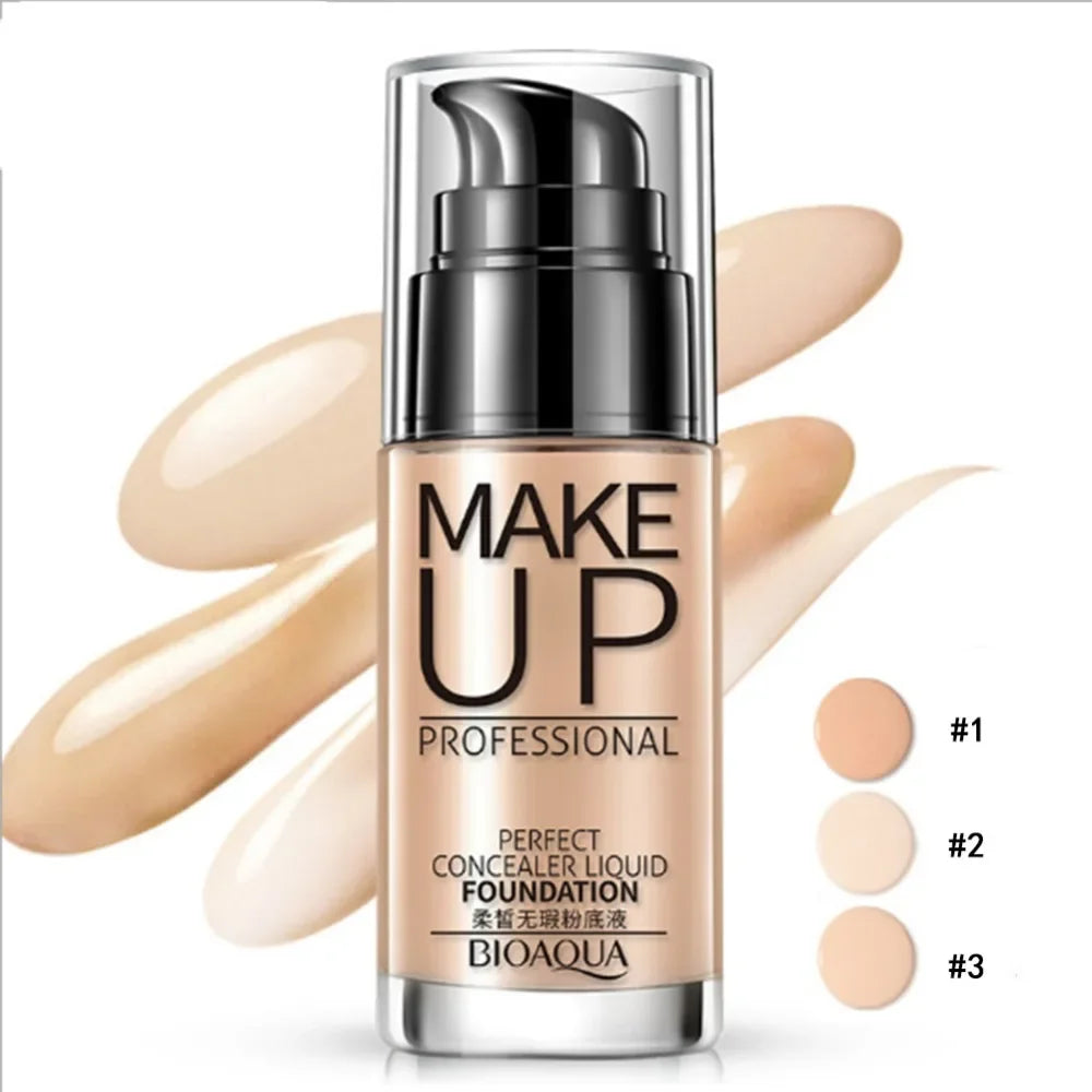 Base de Maquillaje Líquida BIOAQUA — Cobertura Total, Hidratante y Resistente al Agua