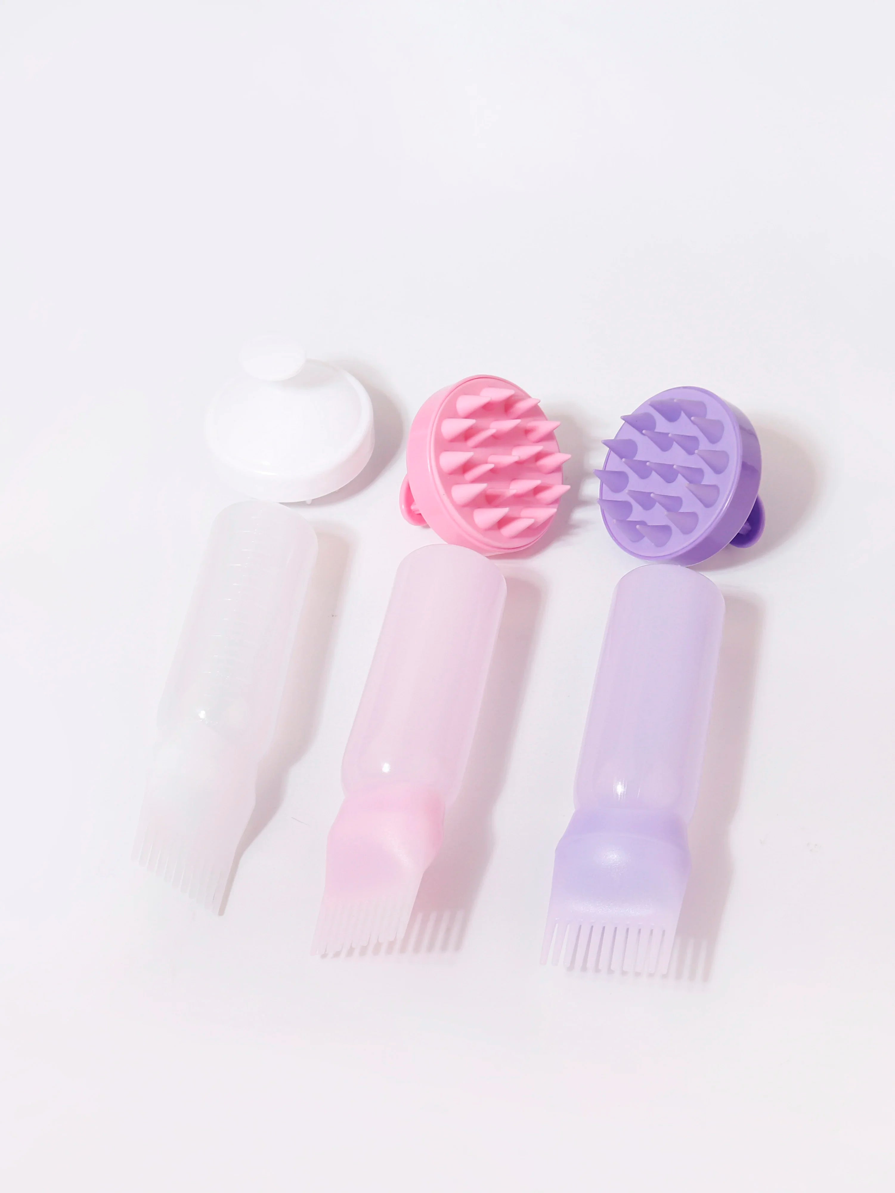 Set 2 Peines Aplicadores con Cepillo de Silicona para Cuero Cabelludo