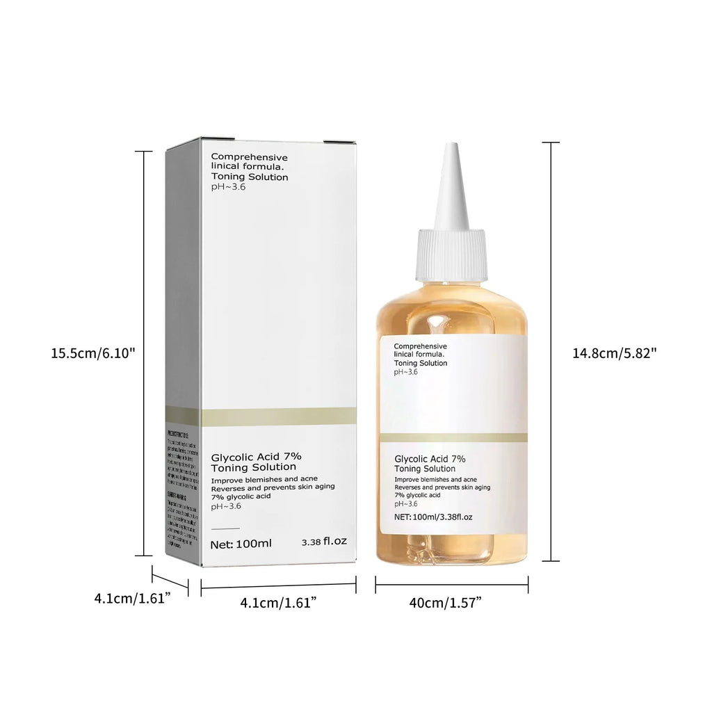 Tónico Exfoliante con Ácido Glicólico 7% — Antigranos, Hidratante y Rejuvenecedor