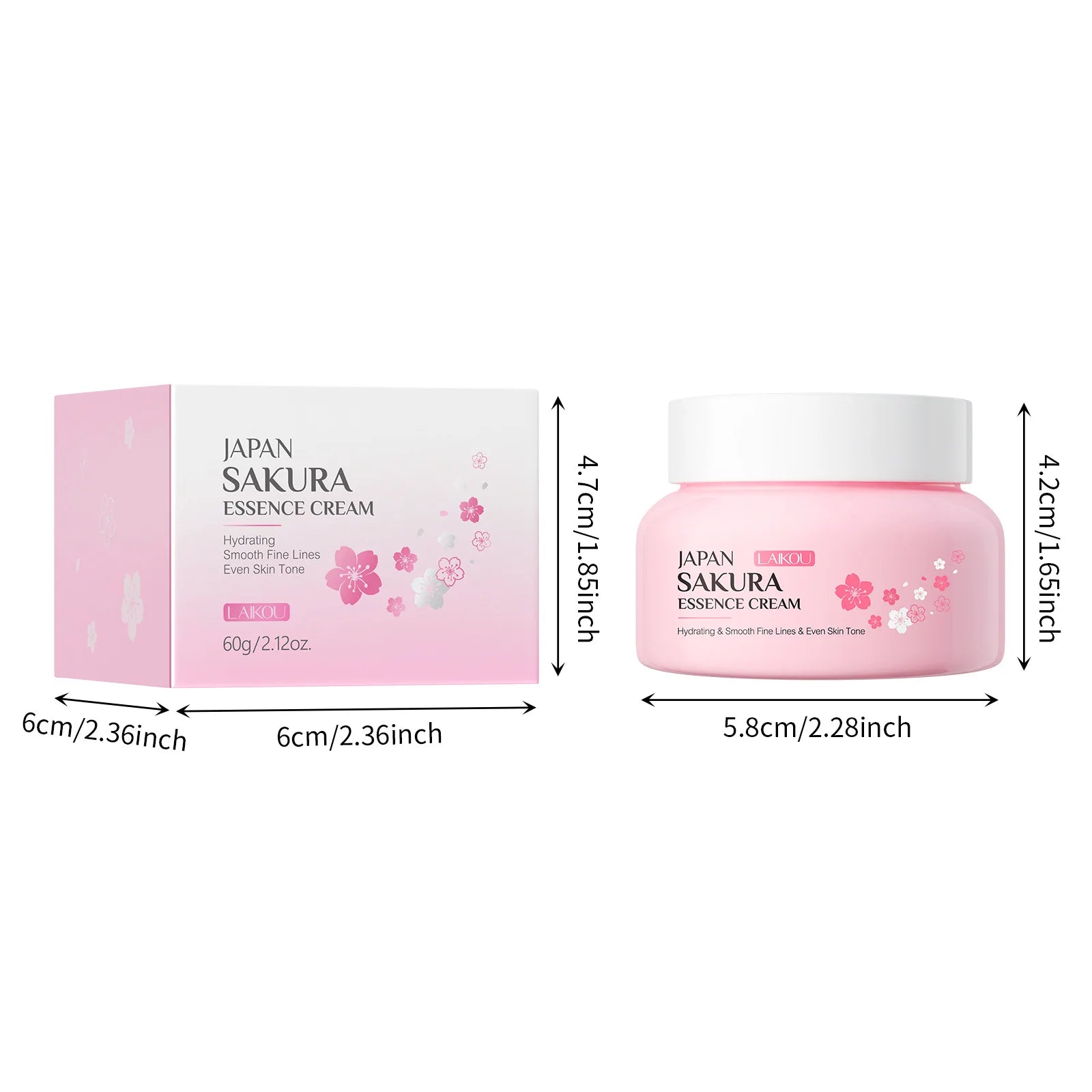Crema Facial LAIKOU Sakura Cherry Blossom — Hidratación Profunda y Antiedad