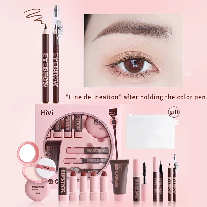 Set de Maquillaje de Lujo — 9 Labiales, BB Cream, Máscara y Más