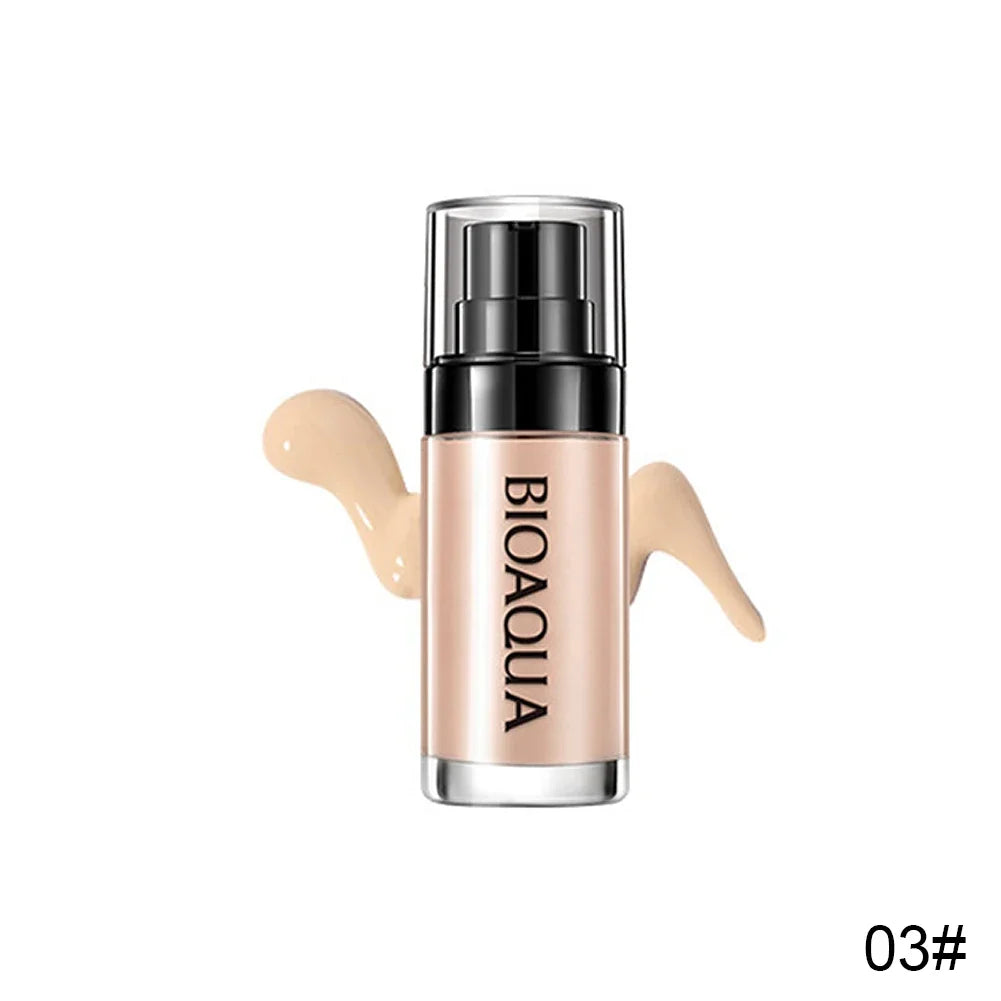 Base de Maquillaje Líquida BIOAQUA — Cobertura Total, Hidratante y Resistente al Agua