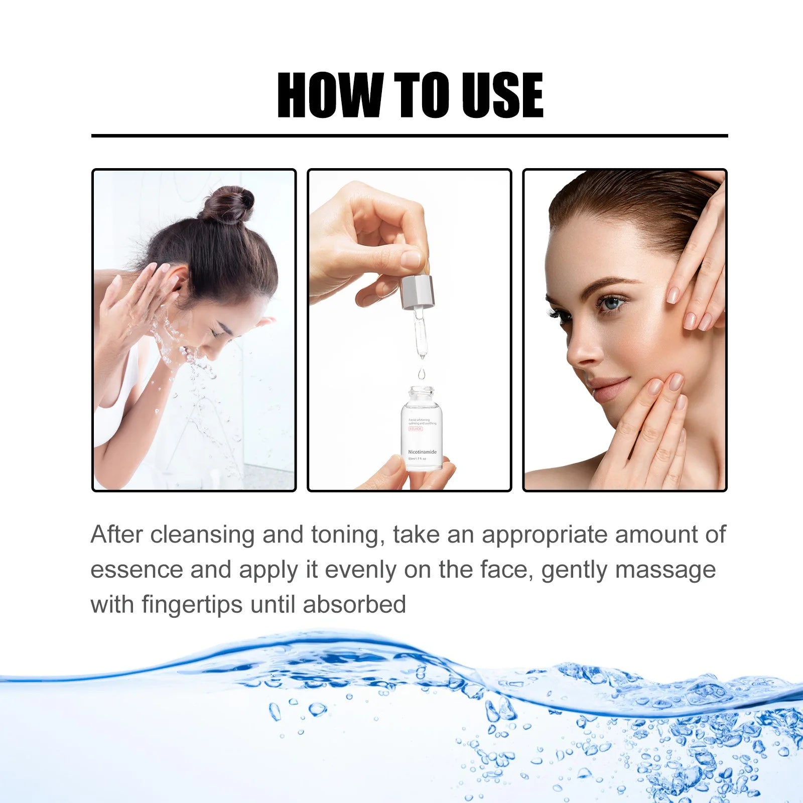 Pore Shrinking Serum Face Removing Dullness Facial Nicotinamide Hydrating Face Lifting Hyaluronic Acid Face Moisturizing Serum