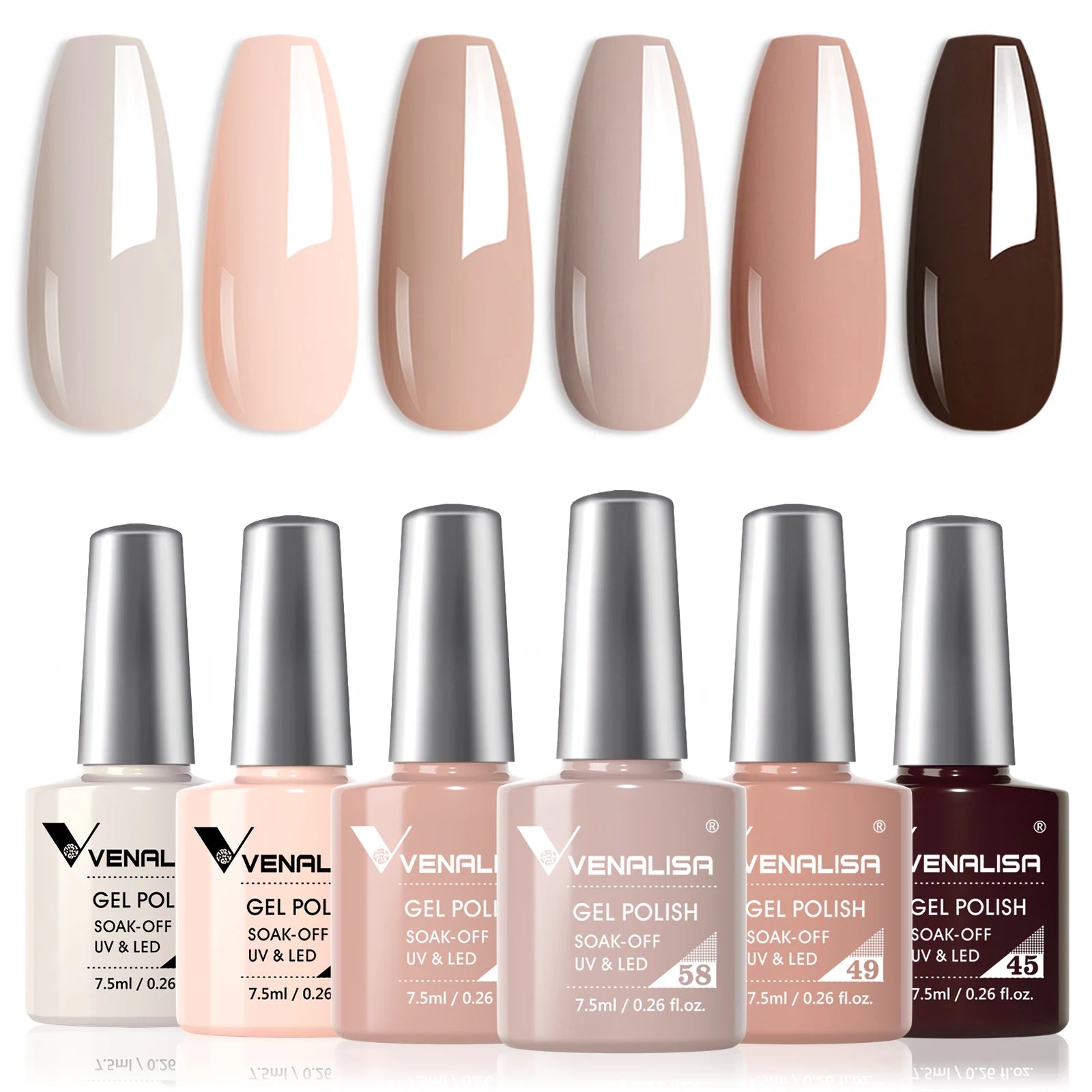 Venalisa 7.5ml Nail Gel Polish 60 Color Glitter Color Nail Varnish For Nail Art Manicure Top Coat Soak Off Enamel UV Gel Varnish