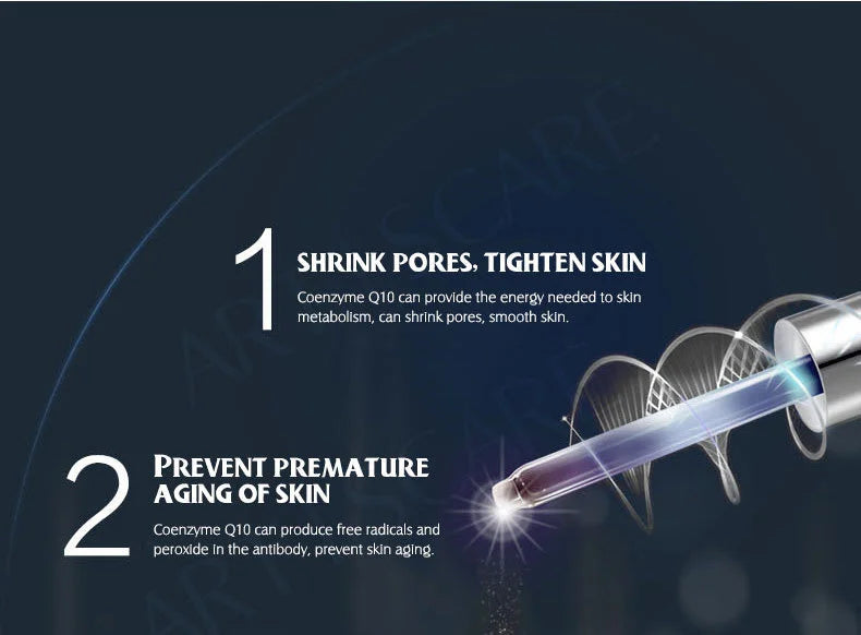 ARTISCARE Coenzyme Q10 3Pcs Serum anti aging and minimize pores essence tighten and flabby skin Best Skin Care cream