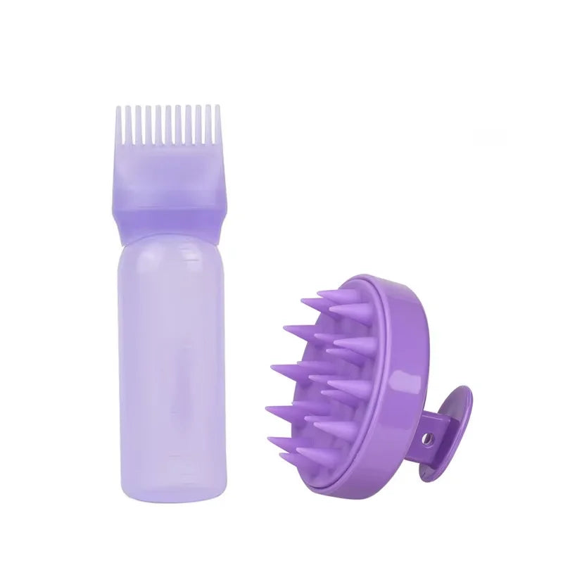 Set 2 Peines Aplicadores con Cepillo de Silicona para Cuero Cabelludo