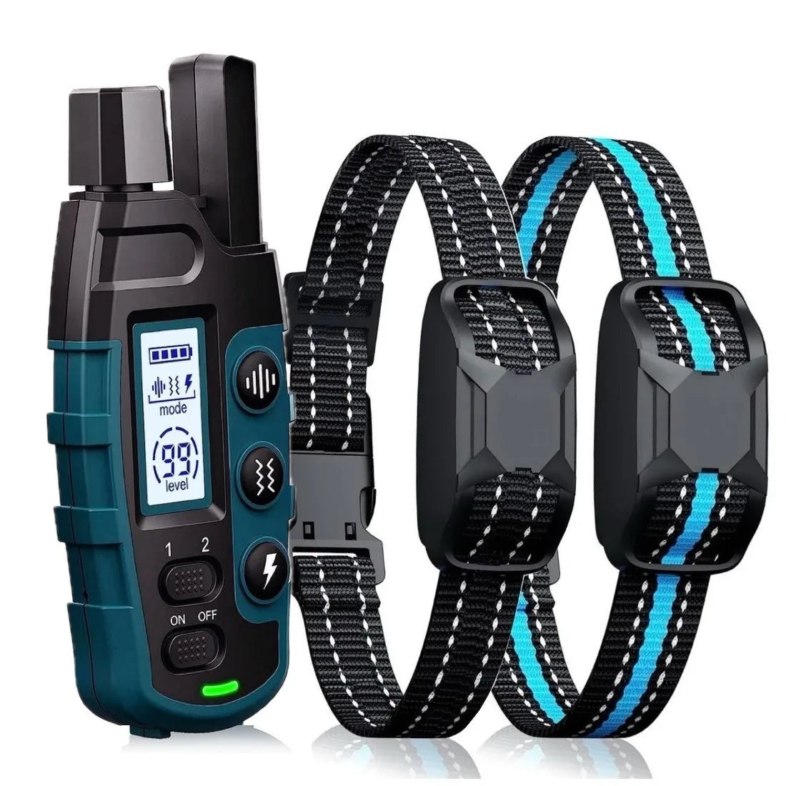 Collar de Adiestramiento para 2 Perros con Mando — 3300 pies, Recargable