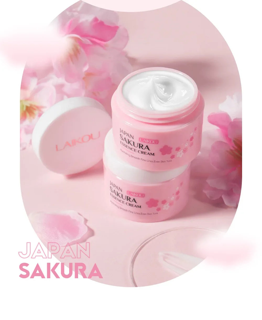 Crema Facial LAIKOU Sakura Cherry Blossom — Hidratación Profunda y Antiedad