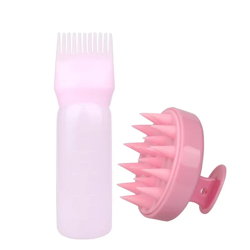 Set 2 Peines Aplicadores con Cepillo de Silicona para Cuero Cabelludo