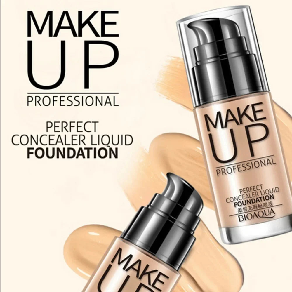 Base de Maquillaje Líquida BIOAQUA — Cobertura Total, Hidratante y Resistente al Agua