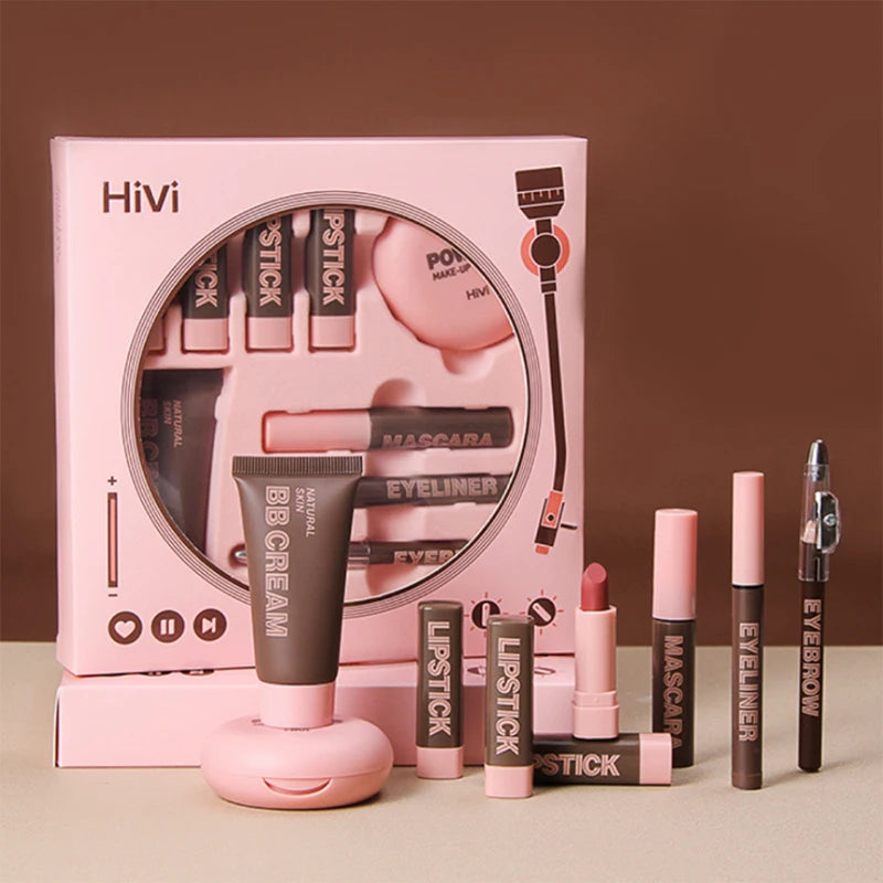 Set de Maquillaje de Lujo — 9 Labiales, BB Cream, Máscara y Más