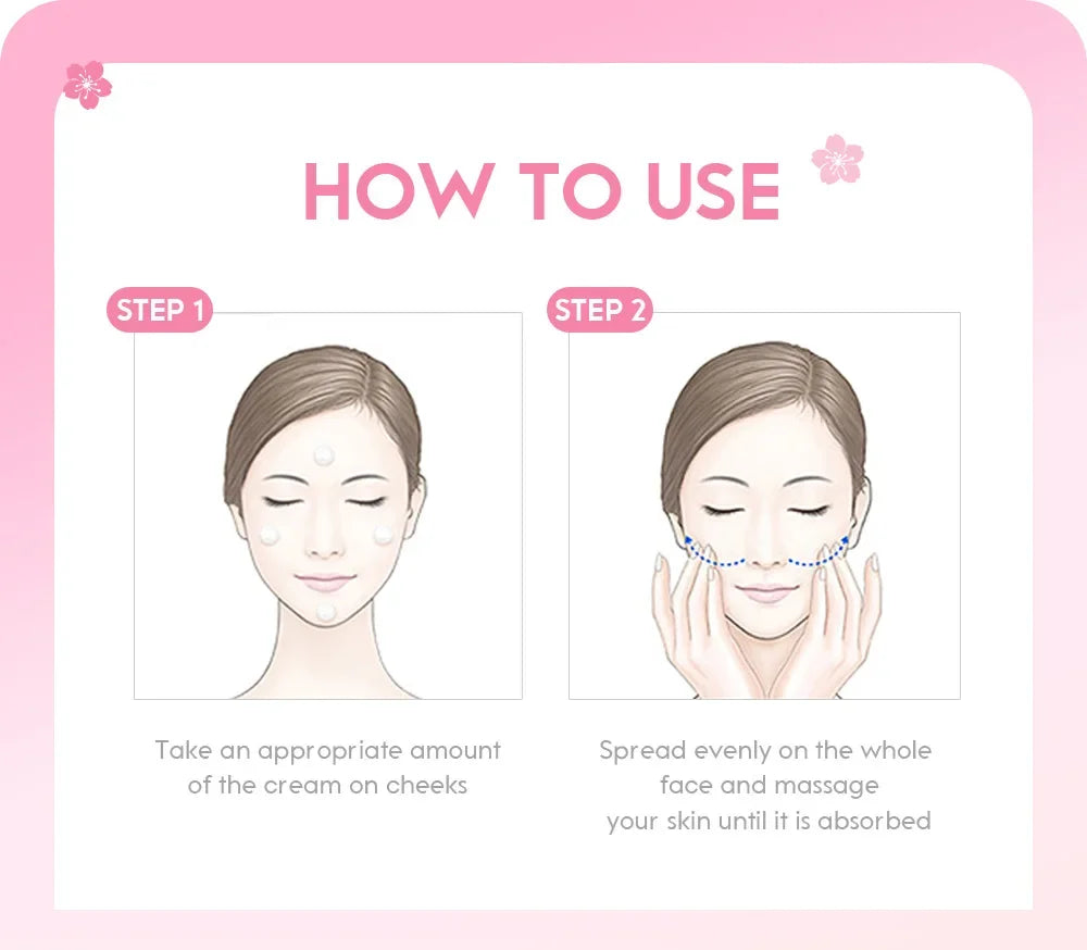 Crema Facial LAIKOU Sakura Cherry Blossom — Hidratación Profunda y Antiedad