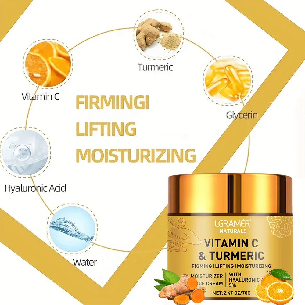 Crema Facial Premium Cúrcuma, Vitamina C y Retinol — Firmeza y Luminosidad