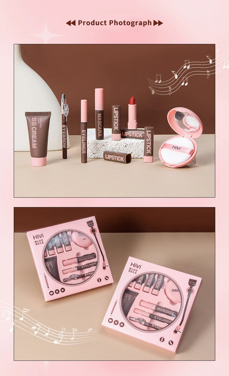 Set de Maquillaje de Lujo — 9 Labiales, BB Cream, Máscara y Más