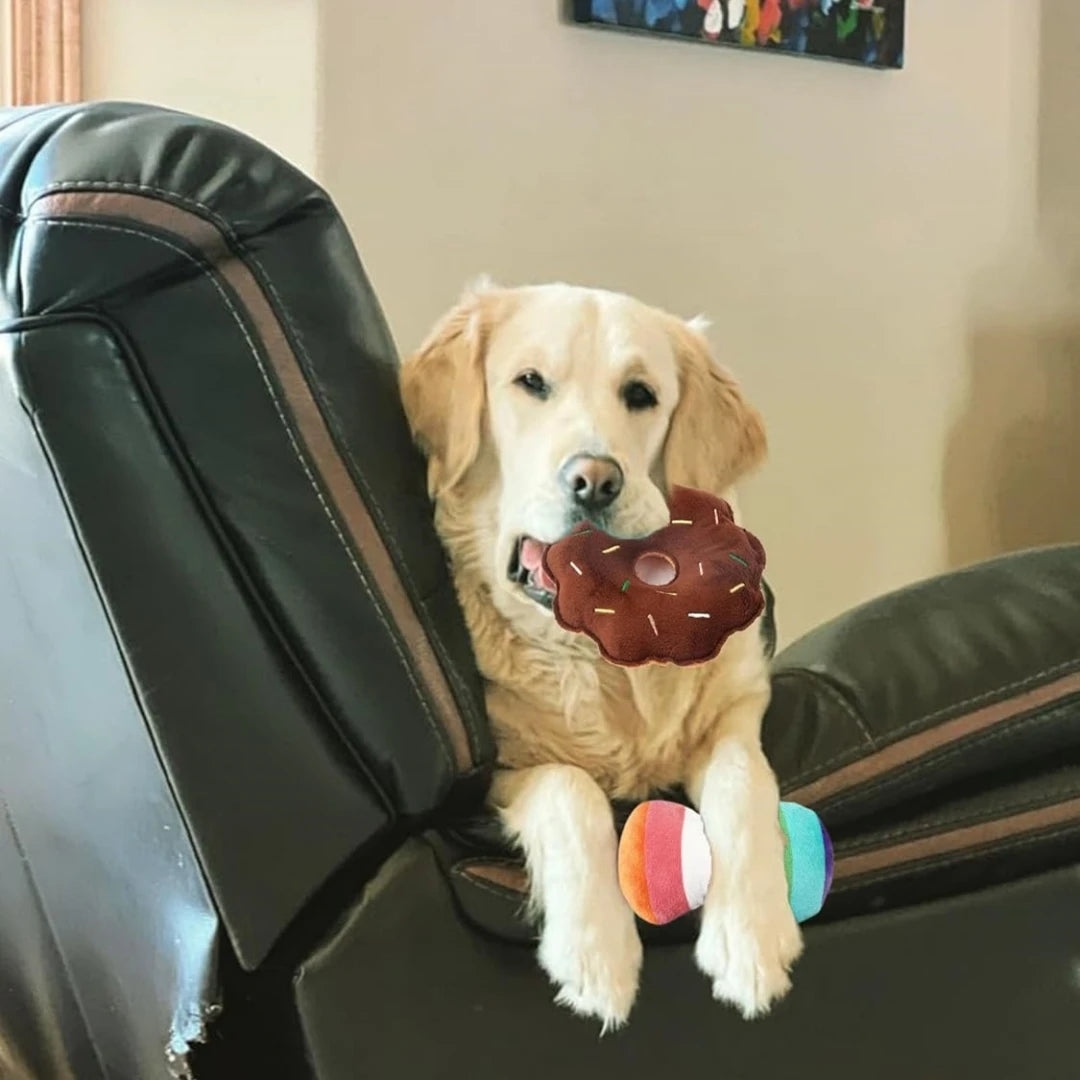 Set 7 Juguetes de Peluche para Cachorros — Frutas y Verduras con Sonido