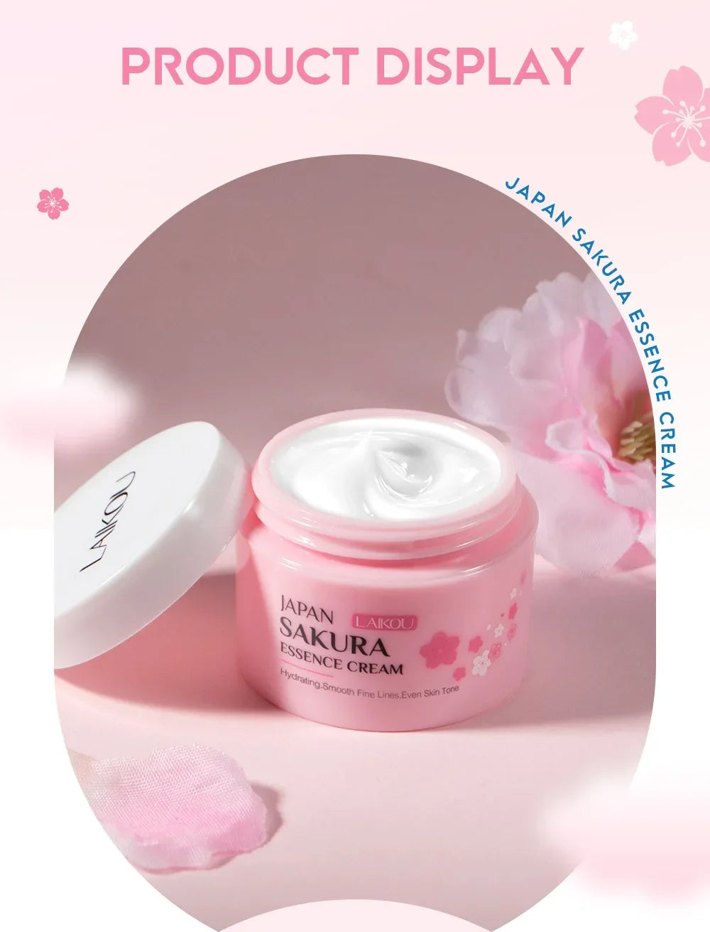 Crema Facial LAIKOU Sakura Cherry Blossom — Hidratación Profunda y Antiedad