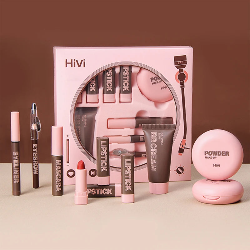 Set de Maquillaje de Lujo — 9 Labiales, BB Cream, Máscara y Más