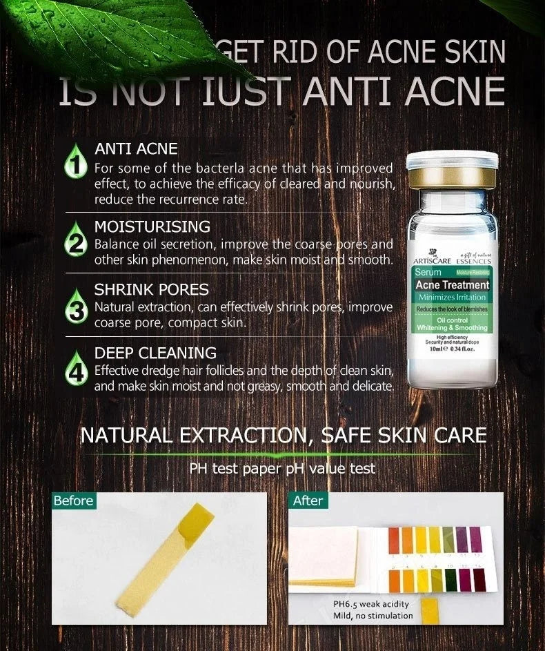 ARTISCARE Serum for Face 8pcs/Lot for Moisturizing Hyaluron Acid Vitamain C Six Peptide Q10 VC Facial Essence Skin Care