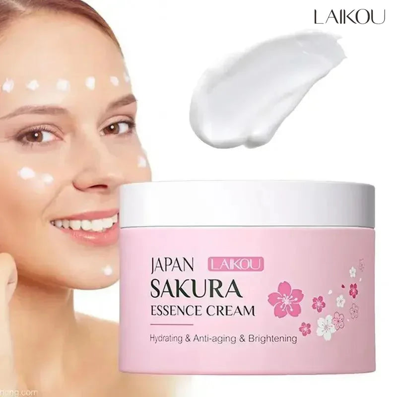Crema Facial LAIKOU Sakura Cherry Blossom — Hidratación Profunda y Antiedad