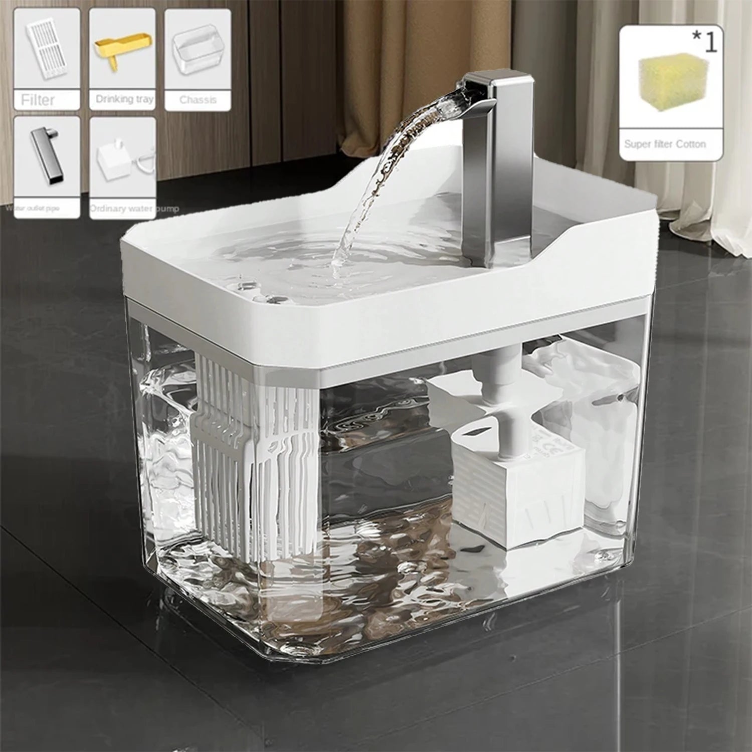 Fuente de Agua Automática para Gatos con Filtro y Bomba USB