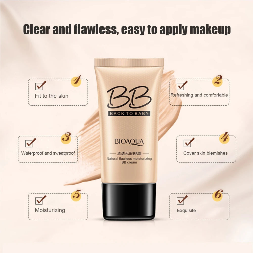 Base de Maquillaje Líquida BIOAQUA — Cobertura Total, Hidratante y Resistente al Agua