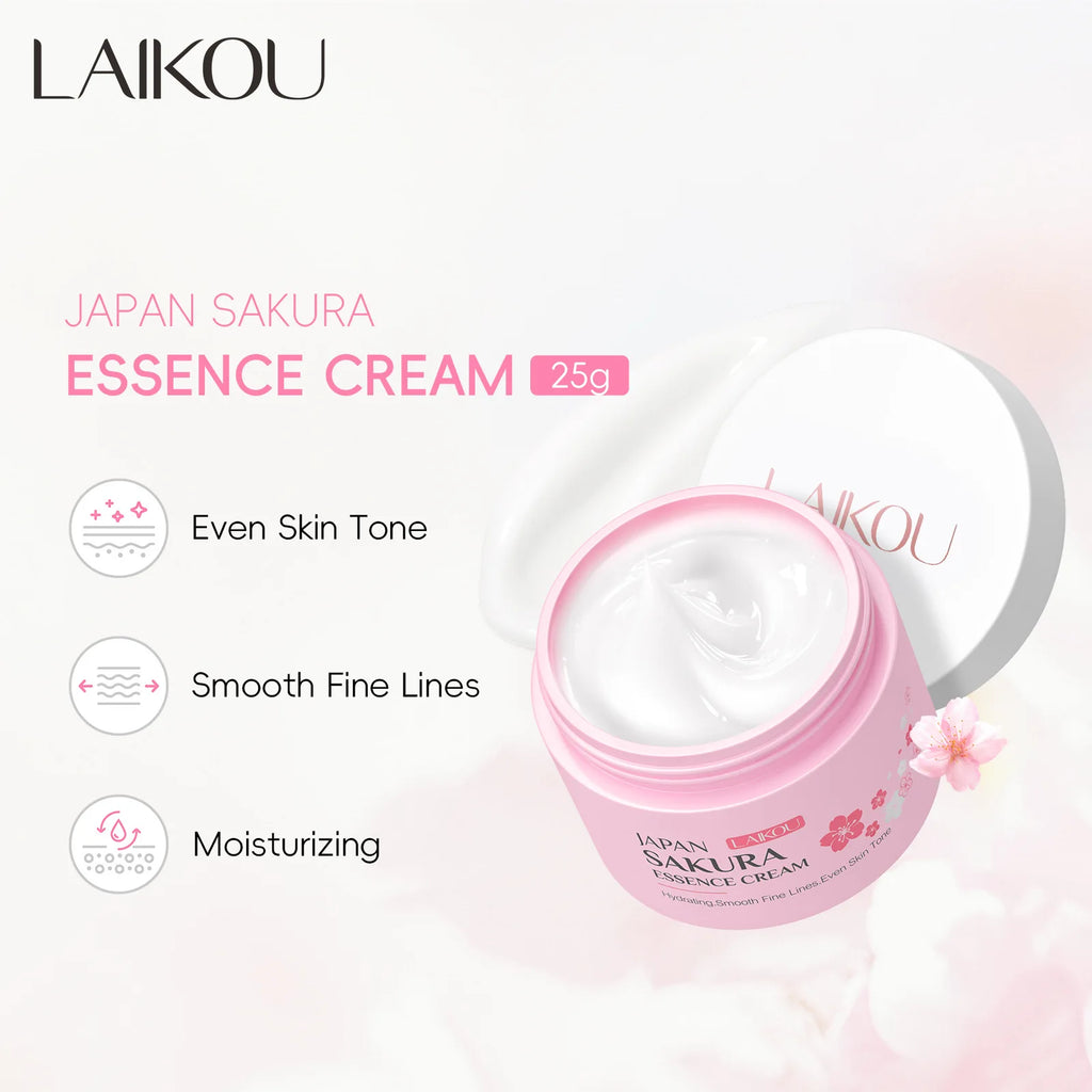 Crema Facial LAIKOU Sakura Cherry Blossom — Hidratación Profunda y Antiedad