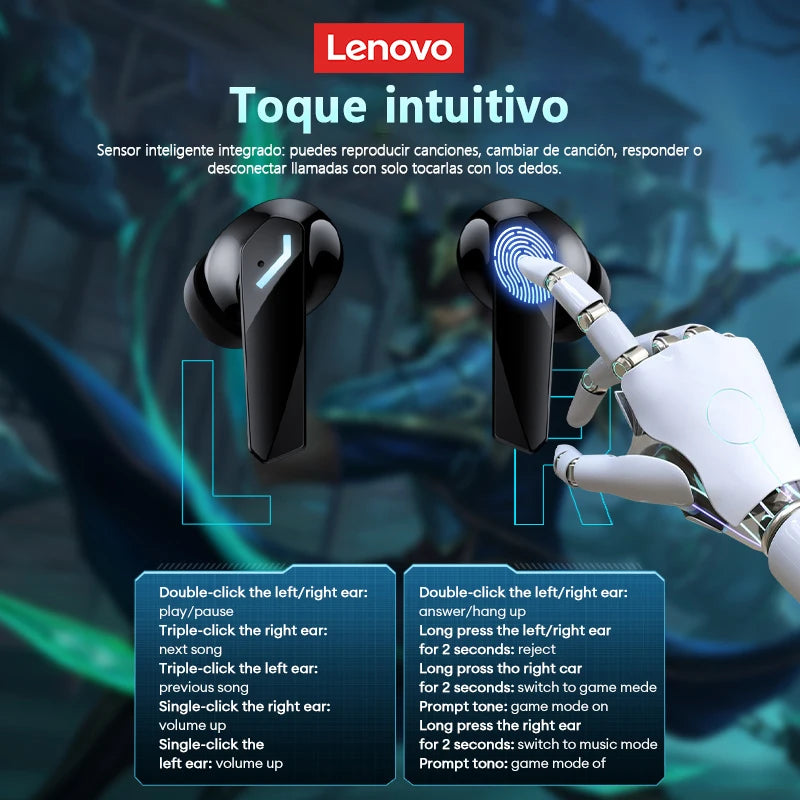 Auriculares Gaming Lenovo XT53 Bluetooth 5.4 con Pantalla LED