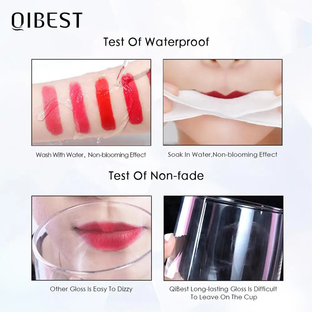 Kit de Labiales QIBEST 34 Colores — Mate, Resistente al Agua y Larga Duración
