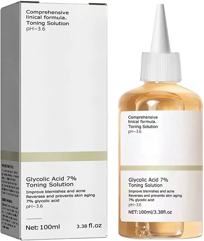 Tónico Exfoliante con Ácido Glicólico 7% — Antigranos, Hidratante y Rejuvenecedor