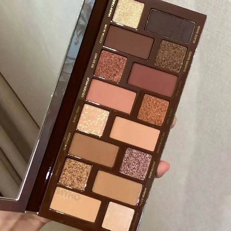 Paleta de Sombras 16 Colores Mate y Glitter — Resistente al Agua