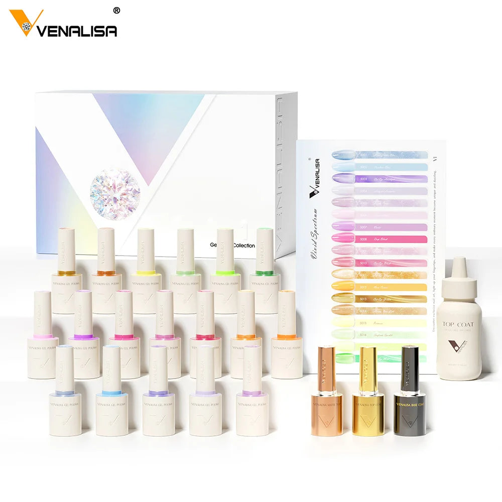 Venalisa 7.5ml Nail Gel Polish 60 Color Glitter Color Nail Varnish For Nail Art Manicure Top Coat Soak Off Enamel UV Gel Varnish
